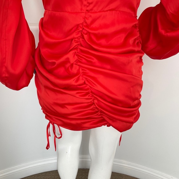 Lovers+ Friends Jaelyn Orange Ruched Mini Dress XL - Picture 11 of 13